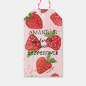 Berry Sweet Strawberry Baby shower Cadeaulabel (Achterkant)