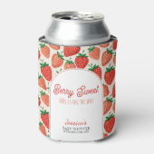 Berry Sweet Strawberry Baby shower Cooler (Blikje Voorkant)