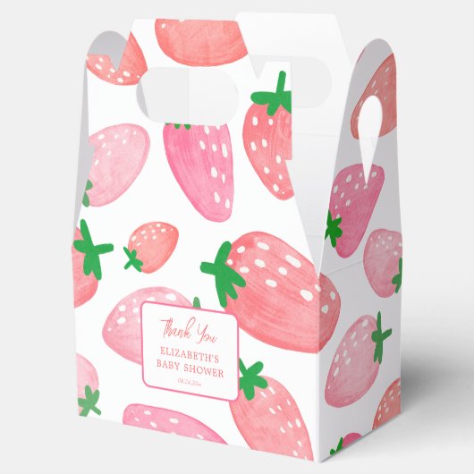 Berry Sweet Strawberry Baby shower Dank u Bedankdoosjes (Geopend)