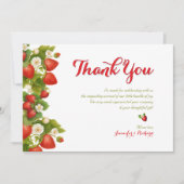 Berry Sweet Strawberry Baby shower Dank u Bedankkaart (Voorkant)