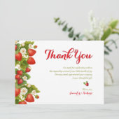 Berry Sweet Strawberry Baby shower Dank u Bedankkaart (Staand voorkant)