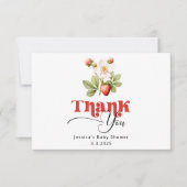 Berry sweet Strawberry baby shower dank u Kaart (Voorkant)