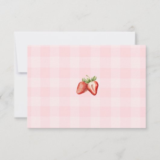 Berry sweet Strawberry baby shower dank u Kaart (Achterkant)