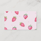 Berry Sweet Strawberry Baby shower Diaper Raffle Informatiekaartje (Achterkant)