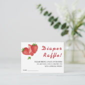 Berry Sweet Strawberry Baby shower Diaper Raffle Informatiekaartje (Staand voorkant)