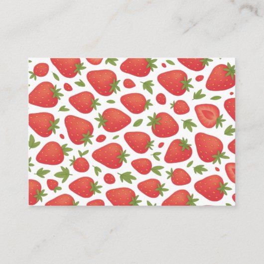 Berry Sweet Strawberry Baby shower Diaper Raffle Informatiekaartje (Achterkant)