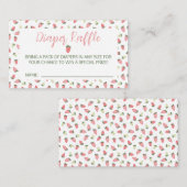 Berry Sweet Strawberry Baby Shower Diaper Raffle Informatiekaartje (Voorkant / Achterkant)