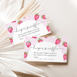 Berry Sweet Strawberry Baby shower Diaper Raffle Informatiekaartje