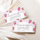 Berry Sweet Strawberry Baby shower Diaper Raffle Informatiekaartje