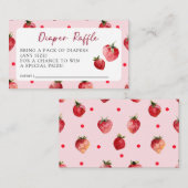 Berry Sweet Strawberry Baby Shower Diaper Raffle  Informatiekaartje (Voorkant / Achterkant)