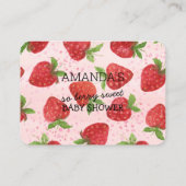 Berry Sweet Strawberry Baby shower Diaper Raffle Informatiekaartje (Achterkant)