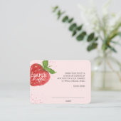 Berry Sweet Strawberry Baby shower Diaper Raffle Informatiekaartje (Staand voorkant)