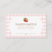 Berry Sweet Strawberry Baby shower Diaper Raffle Informatiekaartje (Voorkant)