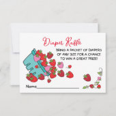 Berry Sweet Strawberry Baby shower Diaper Raffle Kaart (Voorkant)