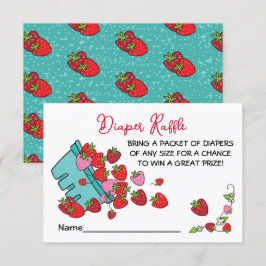 Berry Sweet Strawberry Baby shower Diaper Raffle Kaart