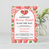 Berry Sweet Strawberry Baby shower | FOTO Kaart (Staand voorkant)