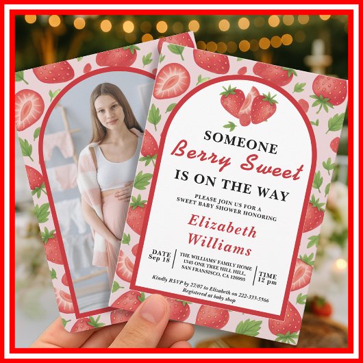 Berry Sweet Strawberry Baby shower | FOTO Kaart