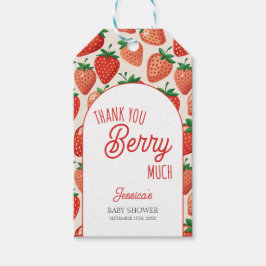 Berry Sweet Strawberry Baby shower Gift Label Cadeaulabel