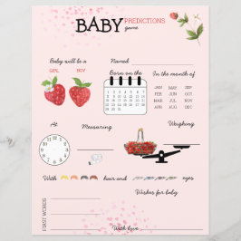 Berry Sweet Strawberry Baby shower gissen spel