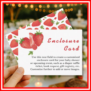 Berry Sweet Strawberry Baby shower Informatiekaartje