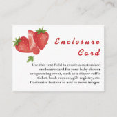 Berry Sweet Strawberry Baby shower Informatiekaartje (Voorkant)