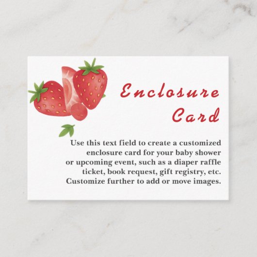 Berry Sweet Strawberry Baby shower Informatiekaartje (Voorkant)