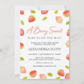 Berry Sweet Strawberry Baby shower Kaart (Voorkant)