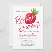 Berry Sweet Strawberry Baby shower Kaart (Voorkant)