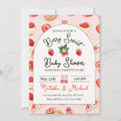 Berry Sweet Strawberry Baby shower Kaart (Voorkant)
