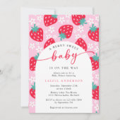 Berry Sweet Strawberry Baby shower Kaart (Voorkant)