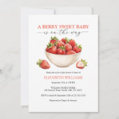 Berry Sweet Strawberry Baby shower Kaart (Voorkant)