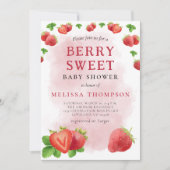 Berry Sweet Strawberry Baby shower Kaart (Voorkant)