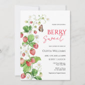 Berry Sweet Strawberry Baby shower Kaart (Voorkant)