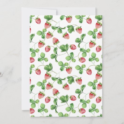 Berry Sweet Strawberry Baby shower Kaart (Achterkant)