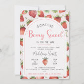 Berry Sweet Strawberry Baby shower Kaart (Voorkant)