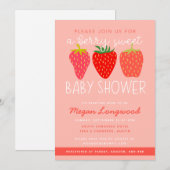Berry Sweet Strawberry Baby shower Kaart (Voorkant / Achterkant)