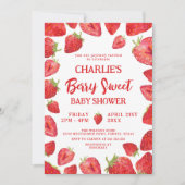 Berry Sweet Strawberry Baby shower Kaart (Voorkant)