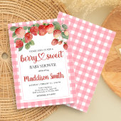 Berry Sweet Strawberry Baby Shower Kaart
