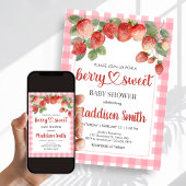Berry Sweet Strawberry Baby Shower Kaart