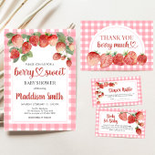 Berry Sweet Strawberry Baby Shower Kaart