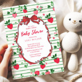 Berry Sweet Strawberry Baby shower Kaart