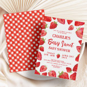 Berry Sweet Strawberry Baby shower Kaart