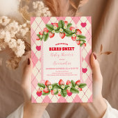 Berry Sweet Strawberry Baby shower Kaart