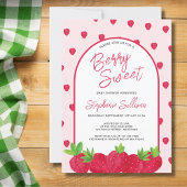Berry Sweet Strawberry Baby shower Kaart