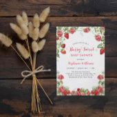 Berry Sweet Strawberry Baby shower Kaart