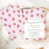 Berry Sweet Strawberry Baby shower Kaart