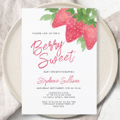 Berry Sweet Strawberry Baby shower Kaart