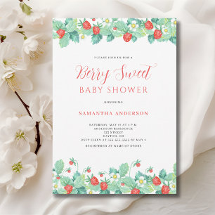 Berry Sweet Strawberry Baby shower Kaart