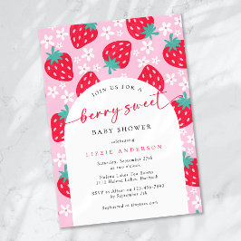 Berry Sweet Strawberry Baby shower Kaart