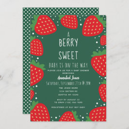 Berry Sweet Strawberry Baby shower Kaart